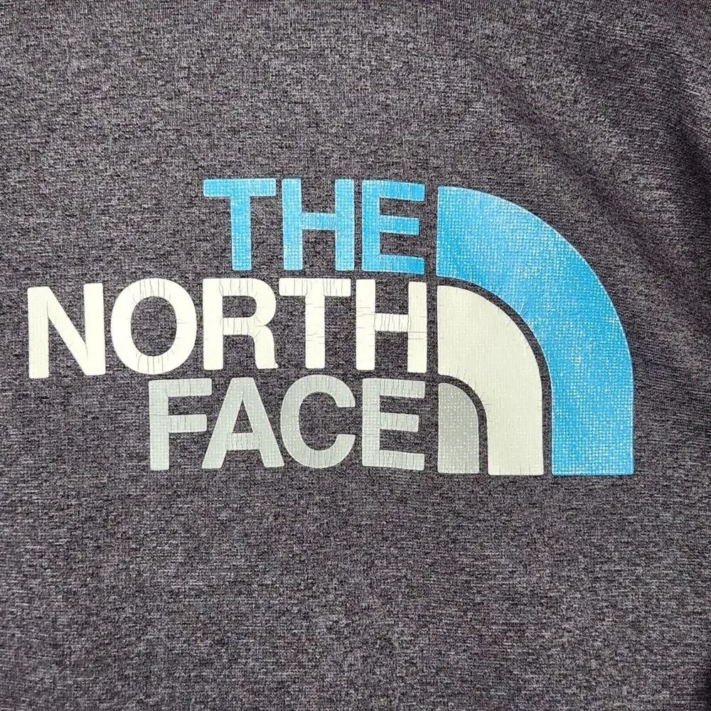 The North Face Hoodie Mens Large Gray Pullover Logo Fleece Kangaroo Pocket